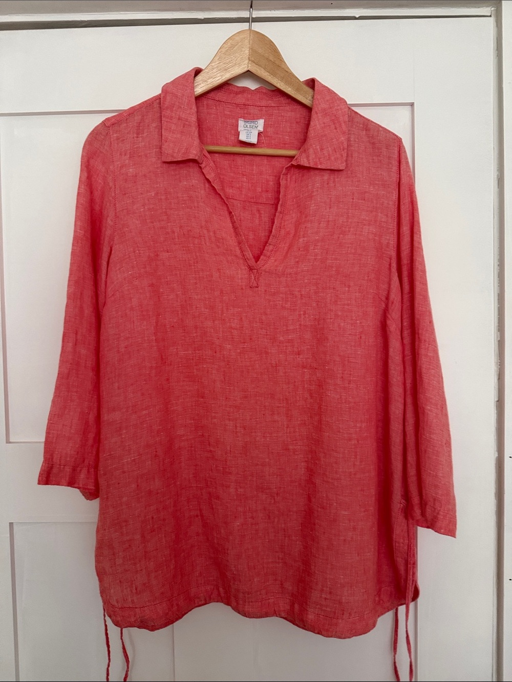 Sigrid Olsen 3/4 Sleeve Linen Tunic Top Small